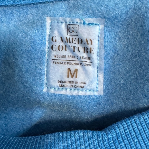 Detroit Lions Gameday Couture Women's Blue Sz M  Rhinestone Star Slv Sweatshirt - Picture 7 of 7